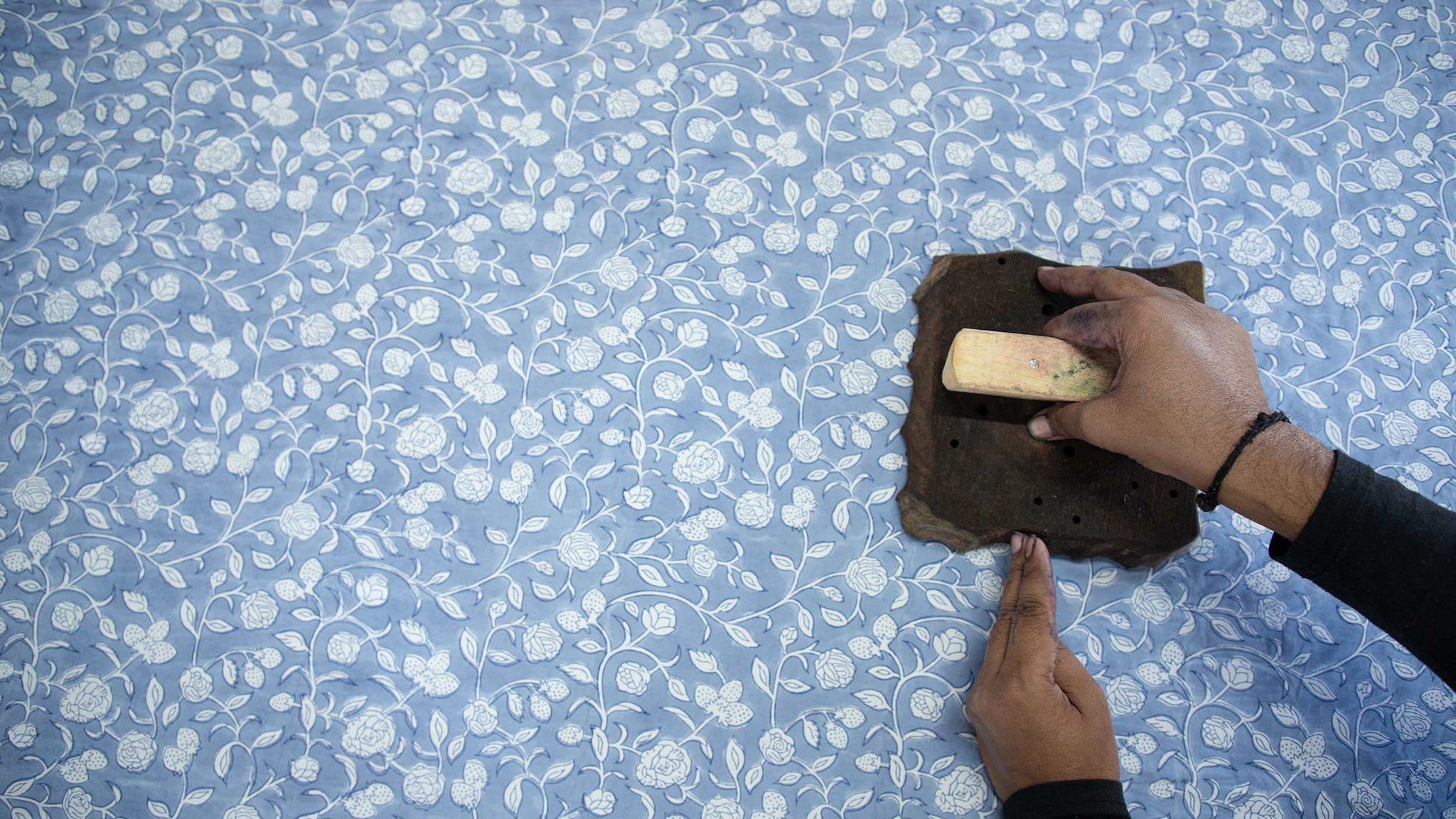 Our New Blue Block Print
