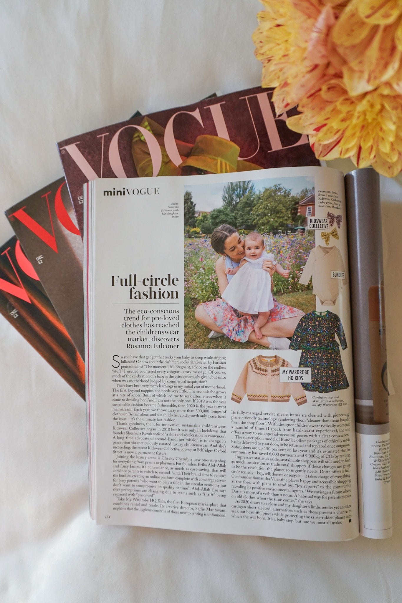 Rosanna Falconer article for Vogue on childrenswear