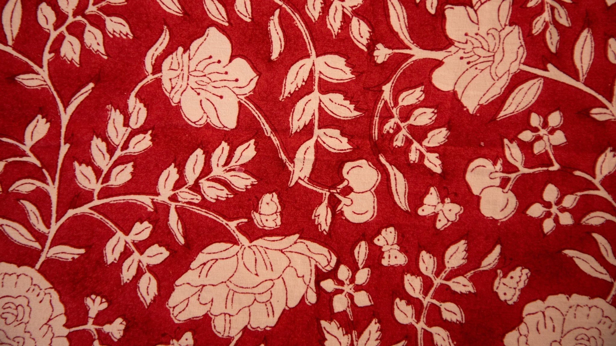 Berry Red Block Print BTS – Rosanna Falconer
