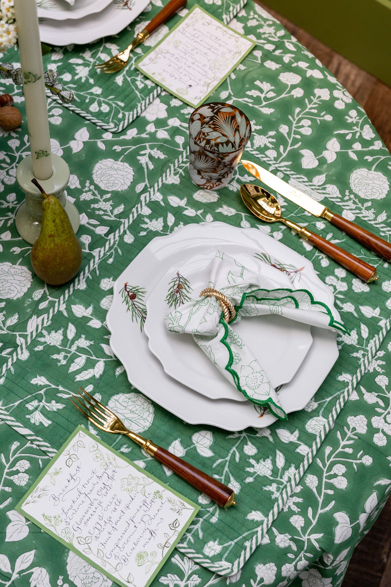 Detail wild garden table with menu