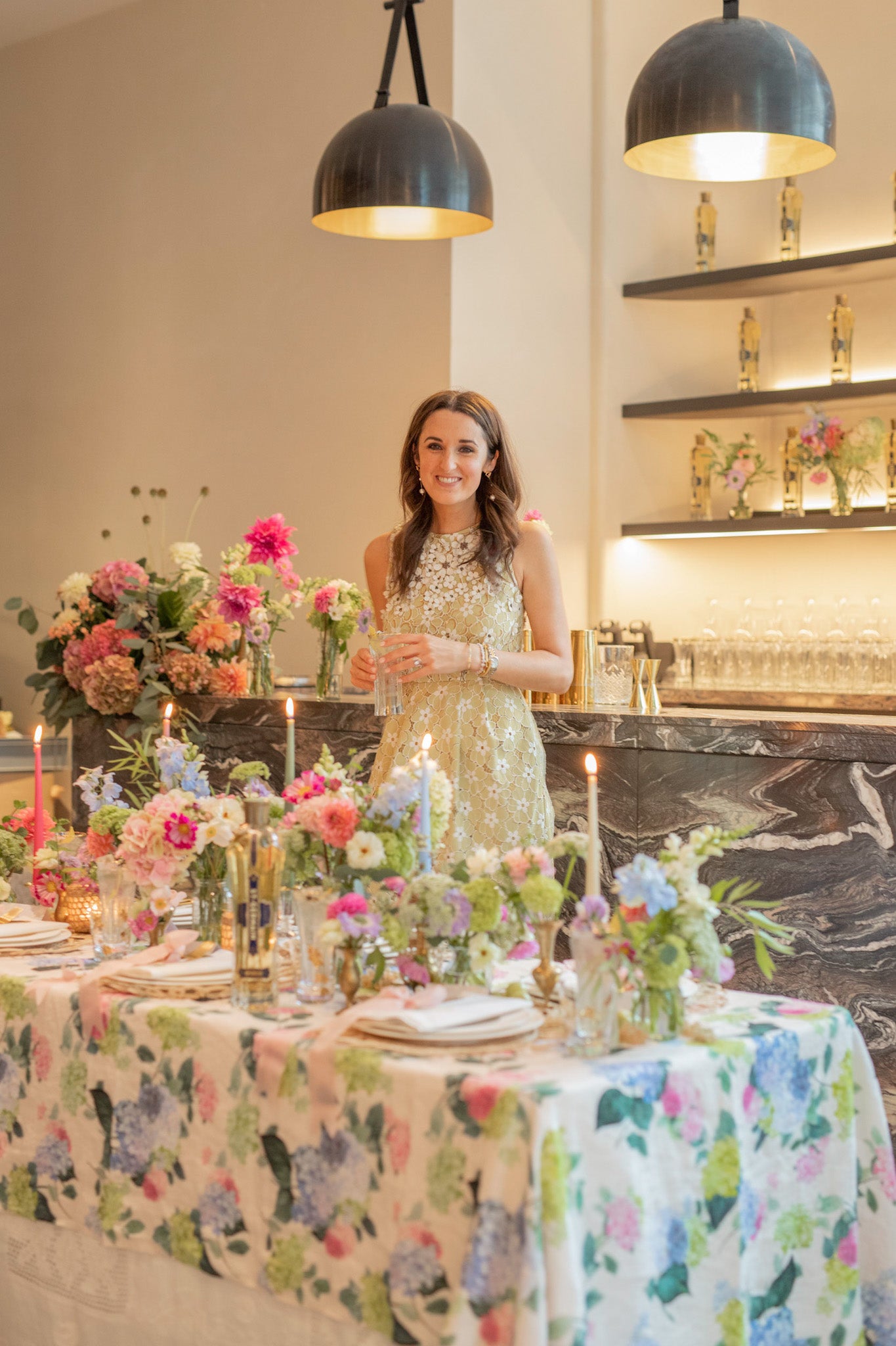 Late summer tablescape with florals