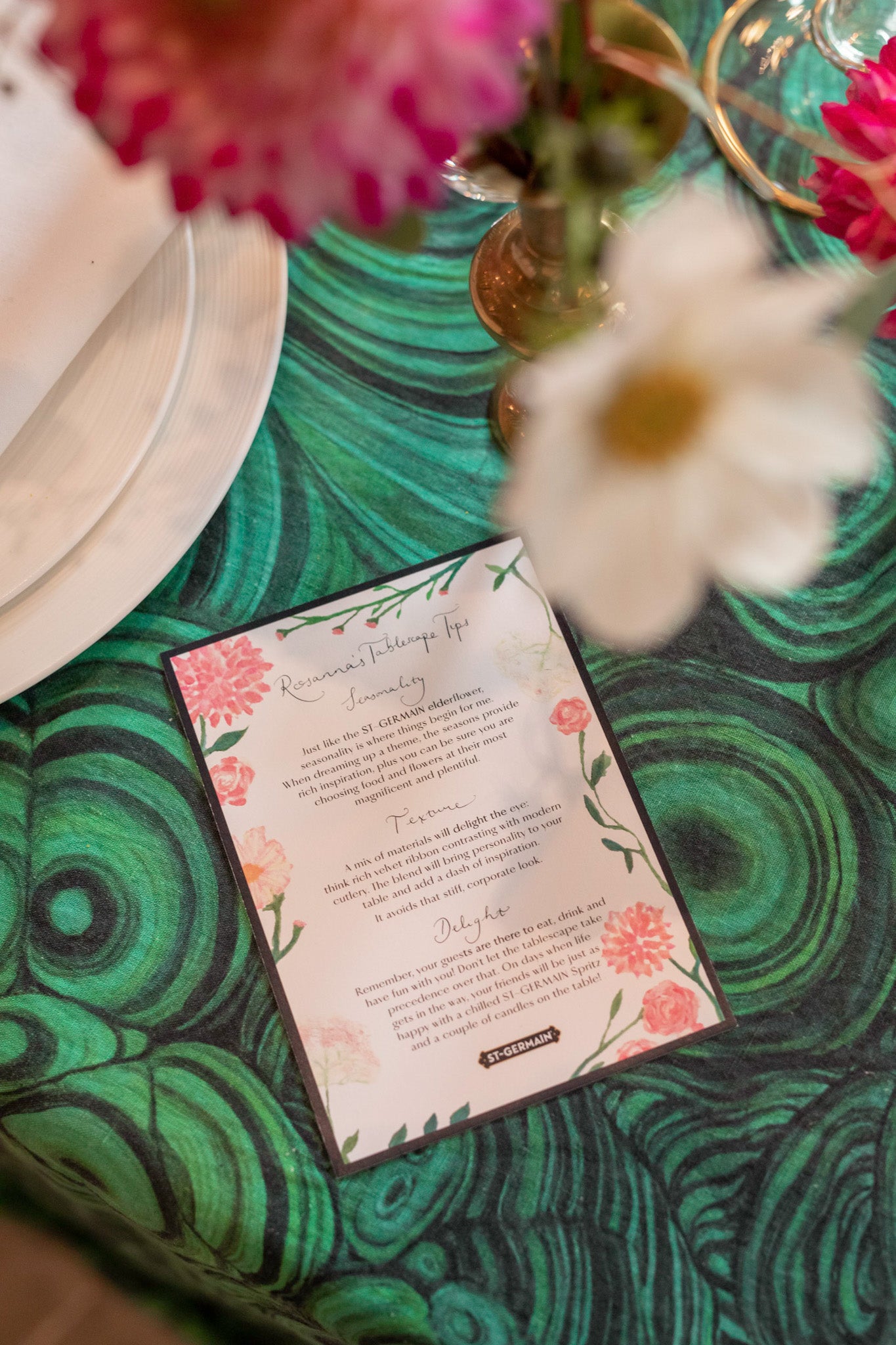 Tablescape tips on table by Rosanna Falconer