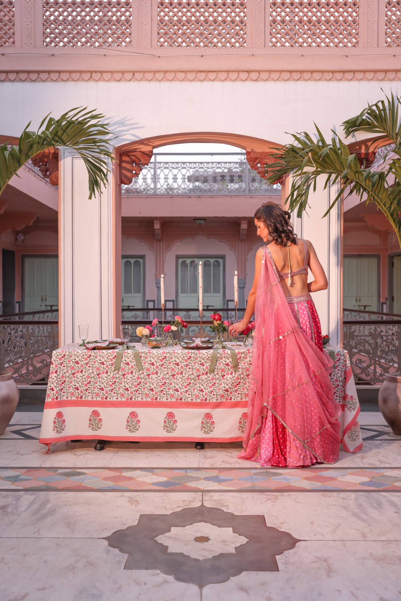 Rosanna Falconer at Padma Jaipur with tablescape