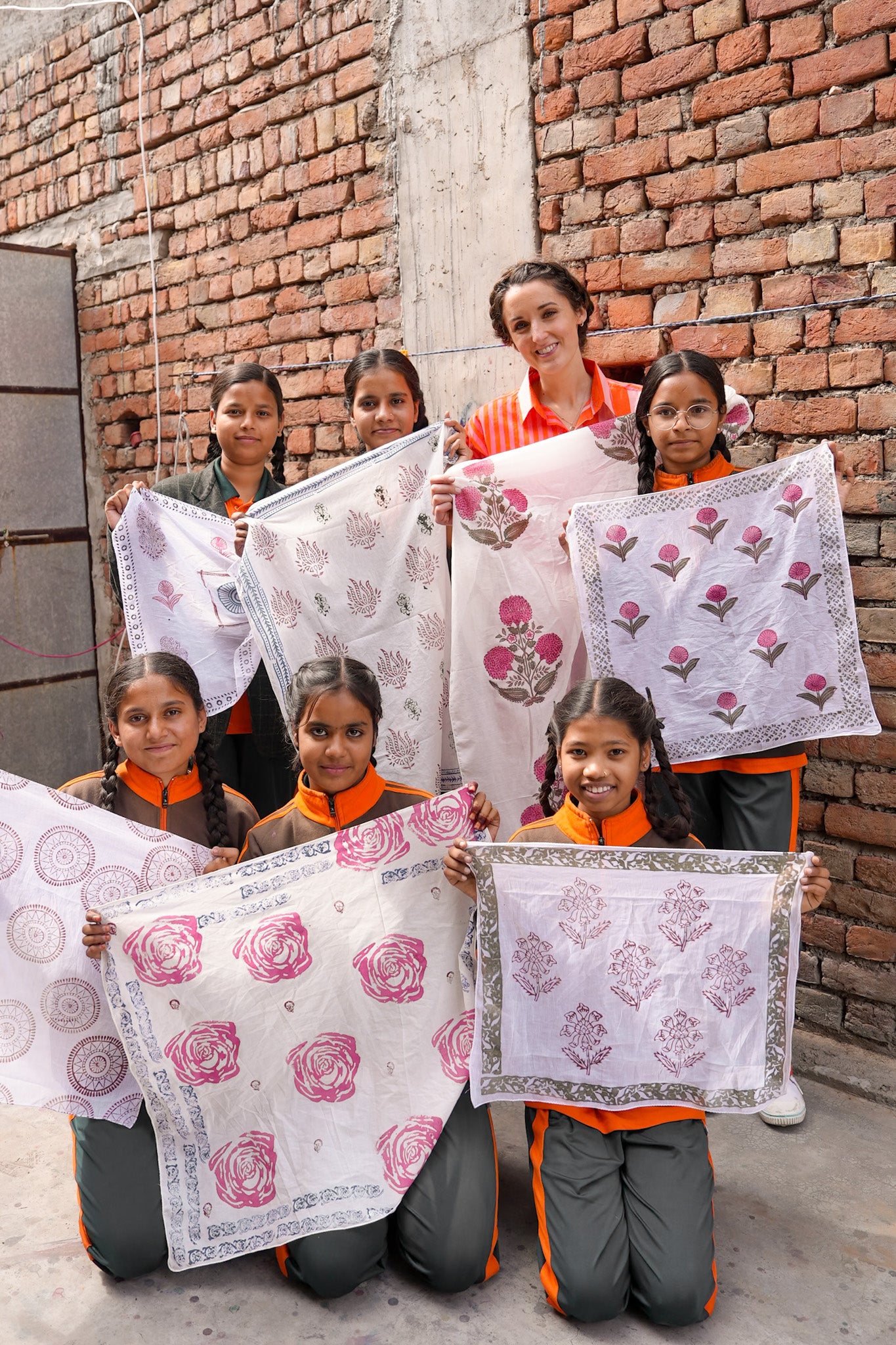 Rosanna Falconer with pupils from Vimukti Sanstha