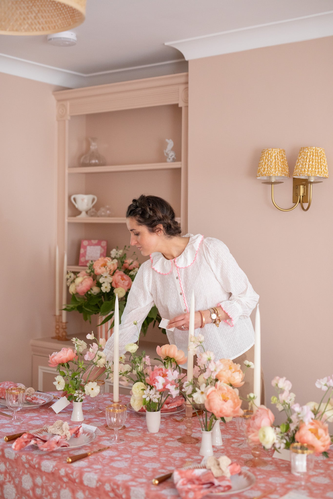 Rosanna setting a spring table