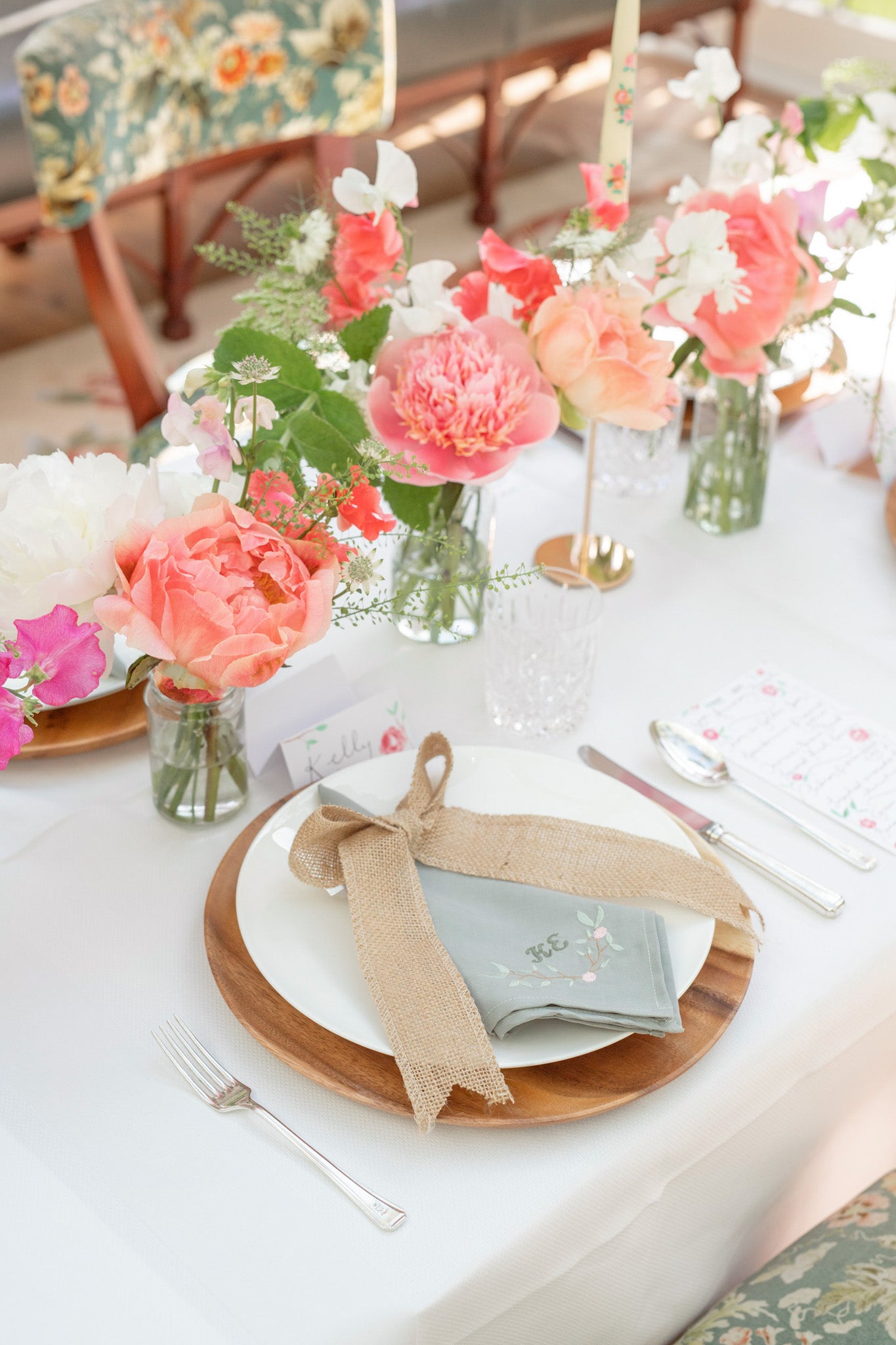 Details of a spring tablescape by Rosanna Falconer for TENCEL