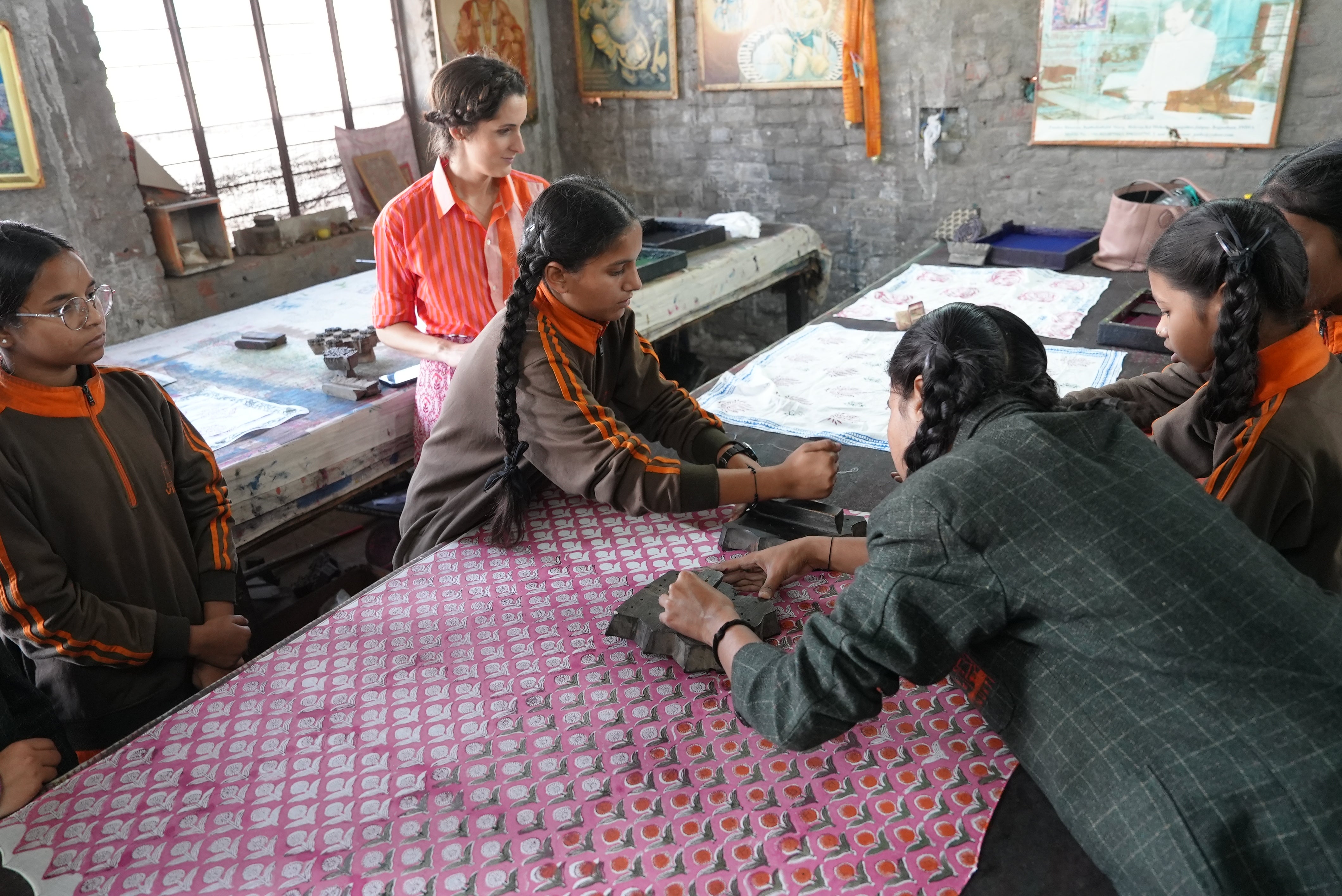 Working on block prints in Sanganer